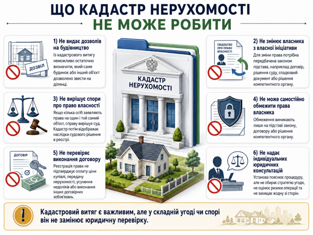 Чого кадастр нерухомості не може робити